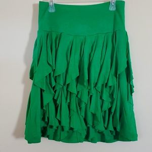 INC Ruffle Green Skirt